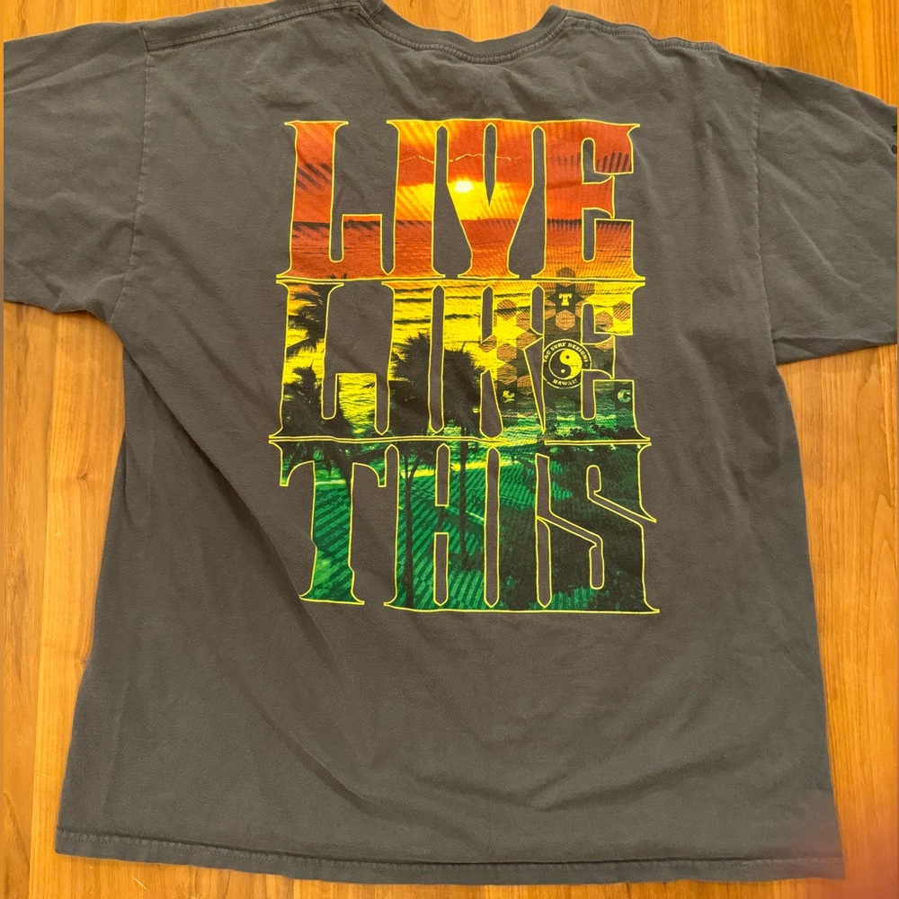 Vintage Town & Country Hawaii Live Like This Rasta surf t-shirt x-large